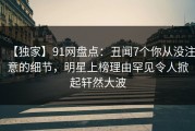 【独家】91网盘点：丑闻7个你从没注意的细节，明星上榜理由罕见令人掀起轩然大波