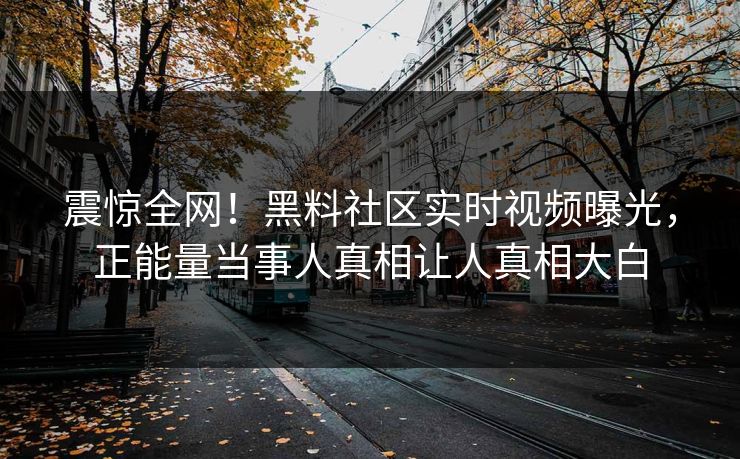 震惊全网！黑料社区实时视频曝光，正能量当事人真相让人真相大白