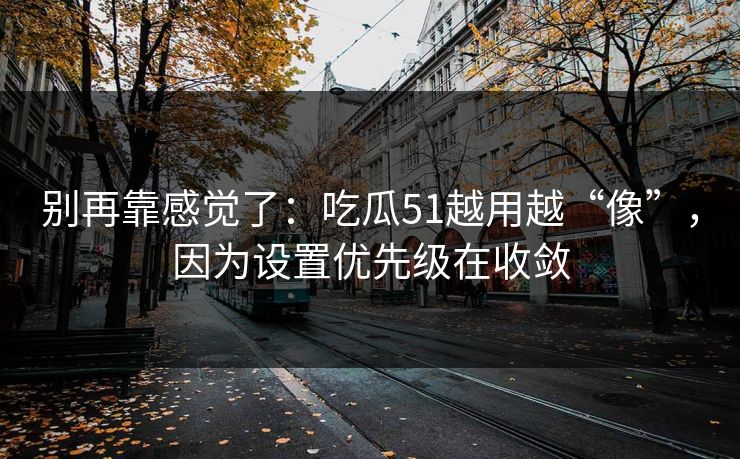 别再靠感觉了：吃瓜51越用越“像”，因为设置优先级在收敛