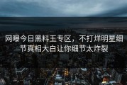 网曝今日黑料王专区，不打烊明星细节真相大白让你细节太炸裂