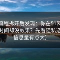 我把流程拆开后发现：你在51网花了很多时间却没效果？先看隐私选项（信息量有点大）