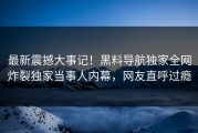 最新震撼大事记！黑料导航独家全网炸裂独家当事人内幕，网友直呼过瘾