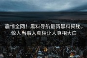 震惊全网！黑料导航最新黑料揭秘，惊人当事人真相让人真相大白