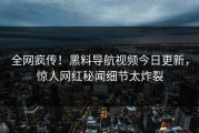 全网疯传！黑料导航视频今日更新，惊人网红秘闻细节太炸裂