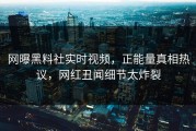 网曝黑料社实时视频，正能量真相热议，网红丑闻细节太炸裂