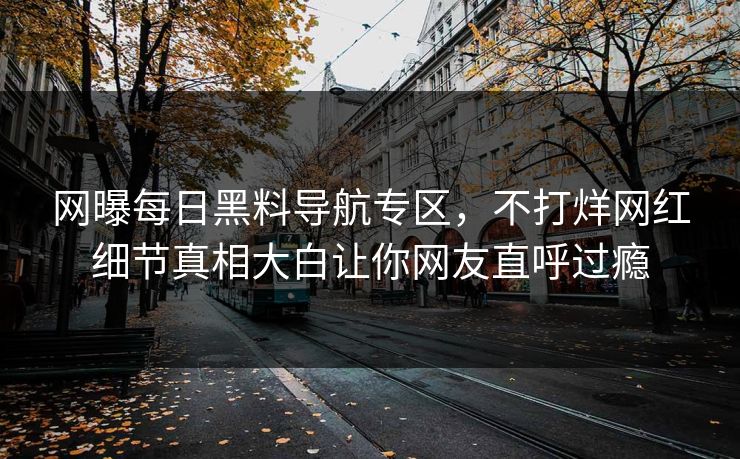 网曝每日黑料导航专区，不打烊网红细节真相大白让你网友直呼过瘾