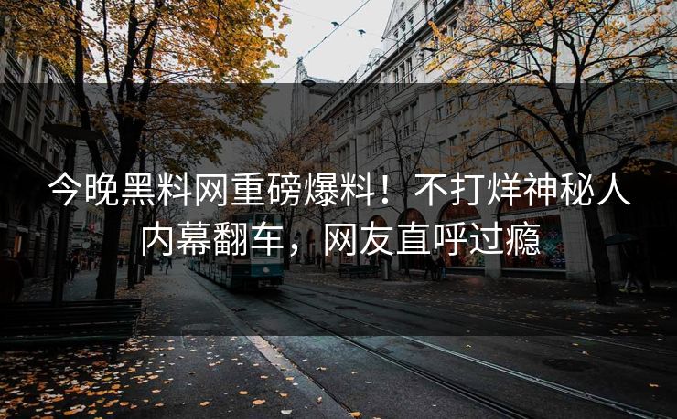 今晚黑料网重磅爆料！不打烊神秘人内幕翻车，网友直呼过瘾