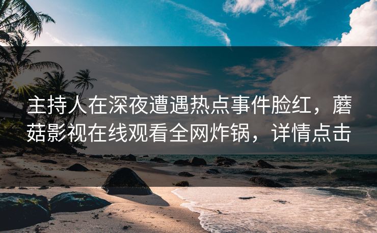主持人在深夜遭遇热点事件脸红，蘑菇影视在线观看全网炸锅，详情点击