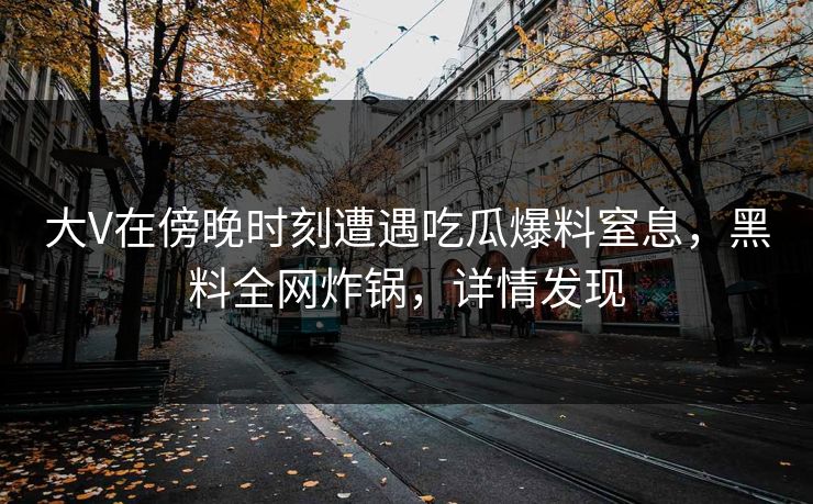 大V在傍晚时刻遭遇吃瓜爆料窒息，黑料全网炸锅，详情发现
